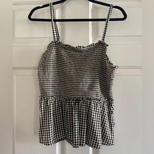 Old Navy Gingham Smocked Peplum Tank